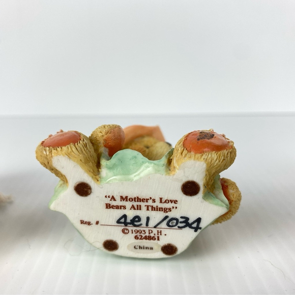 Cherished Teddies 3 Lot Vintage Ceramic Ornaments Mixed Seated Bears - Picture 5 of 7